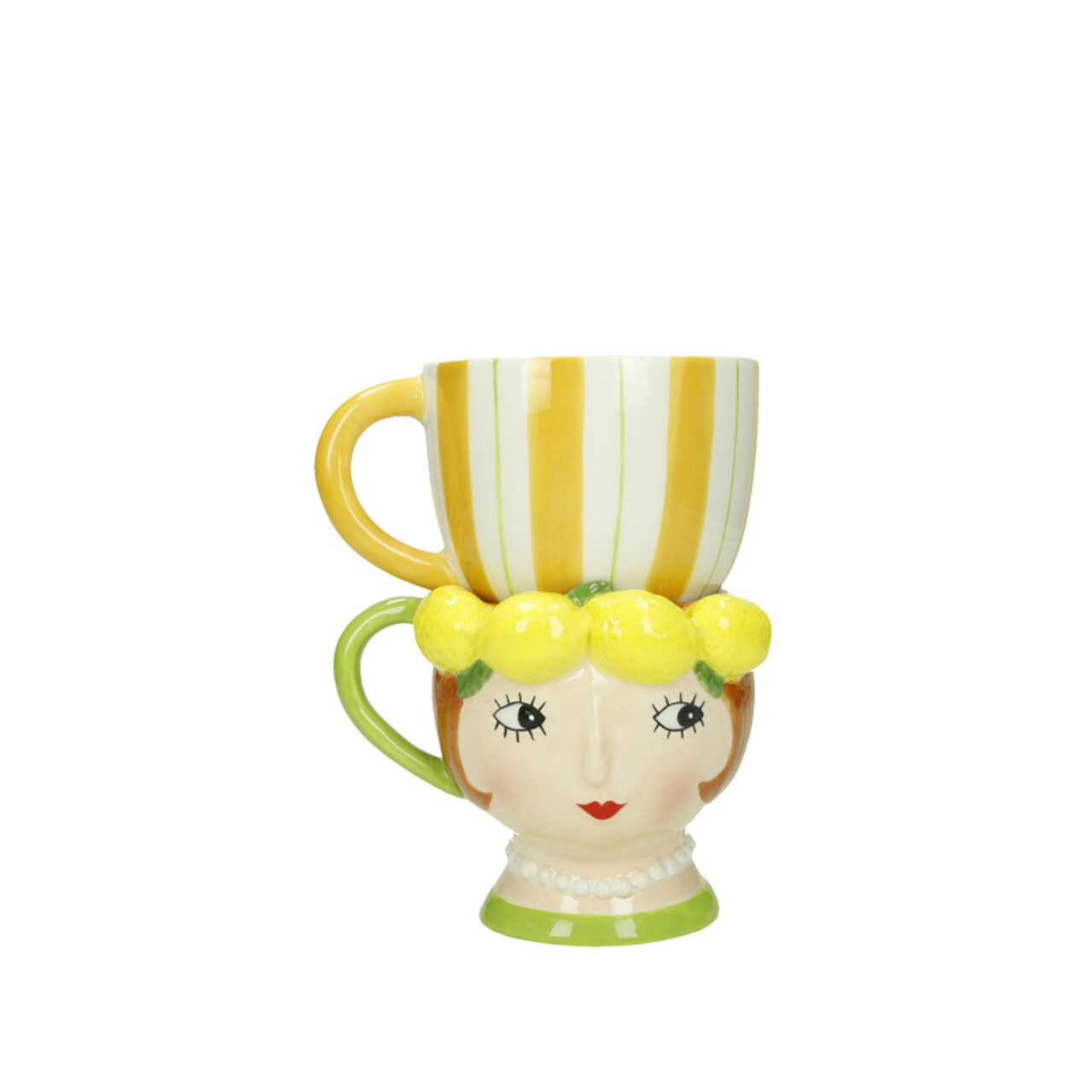 Set 2 cesti, Lemon Double Lady, Brandani, 10.5x17.5 cm, dolomit - imagine 3